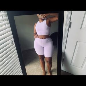 Fashion Nova Day Chill Biker Short Set - Lavender